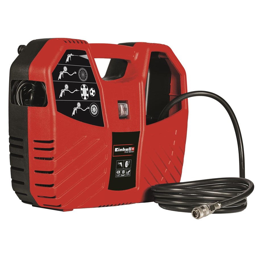 Værktøj - Einhell TC-AC 180/8 OF Kompressor 8 bar med tilbehør 230V - 4010486