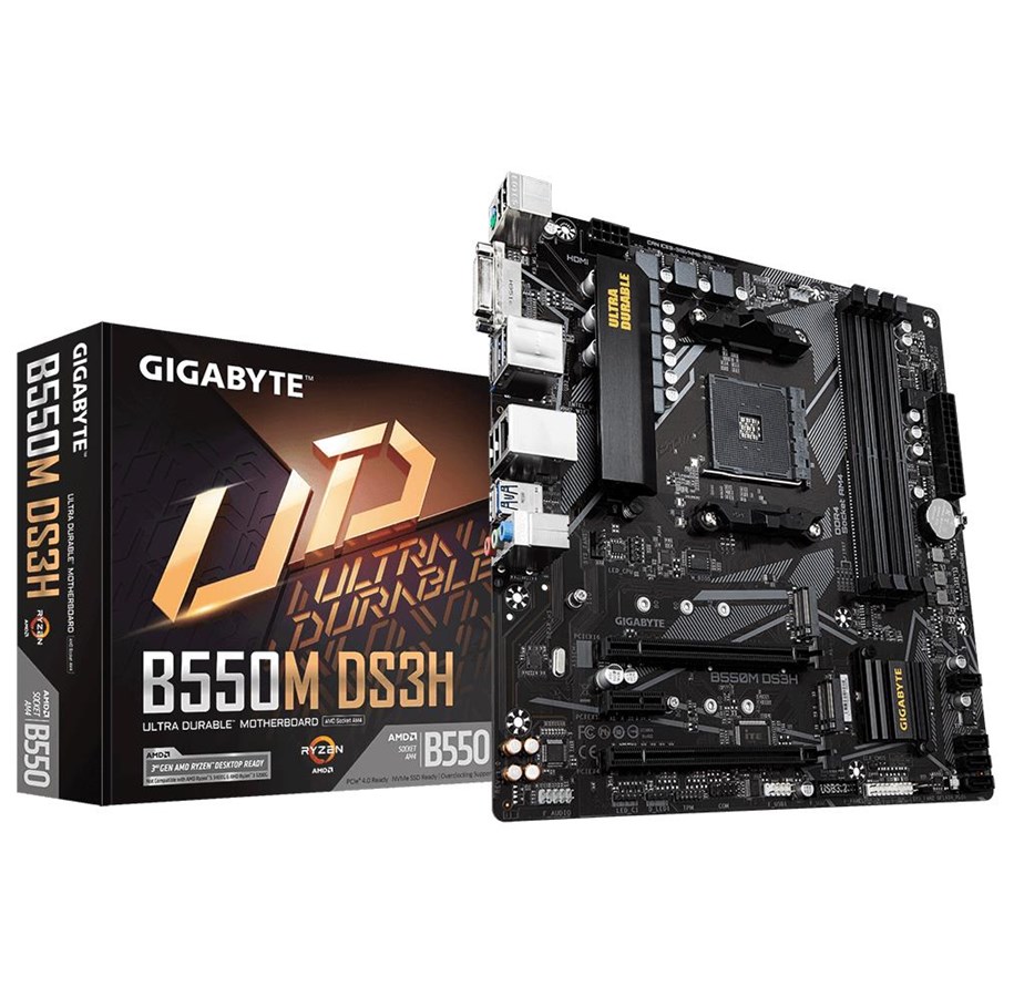 Bundkort - GIGABYTE B550M DS3H Bundkort - AMD B550 - AMD AM4 socket - DDR4 RAM - Micro-ATX - B550M DS3H