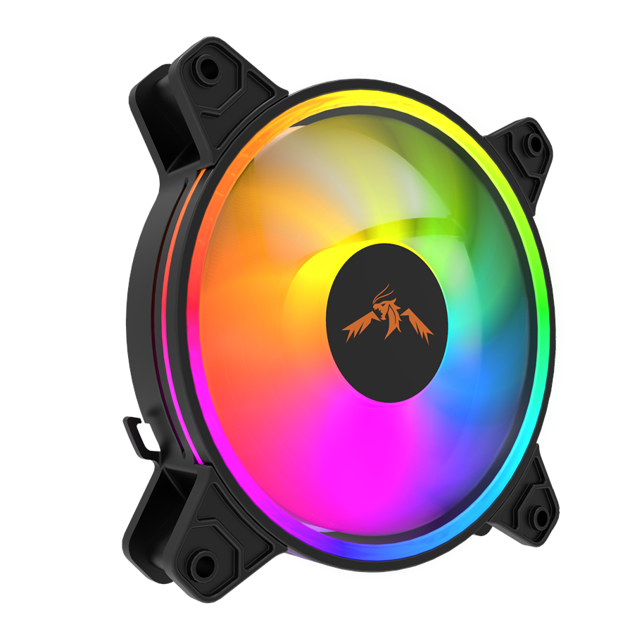 Kabinet Køler - DUTZO KURA 120 ARGB - Kabinet køler - 120mm - Sort med RGB LED lys - 24 dBA - KURA120-5VRGB