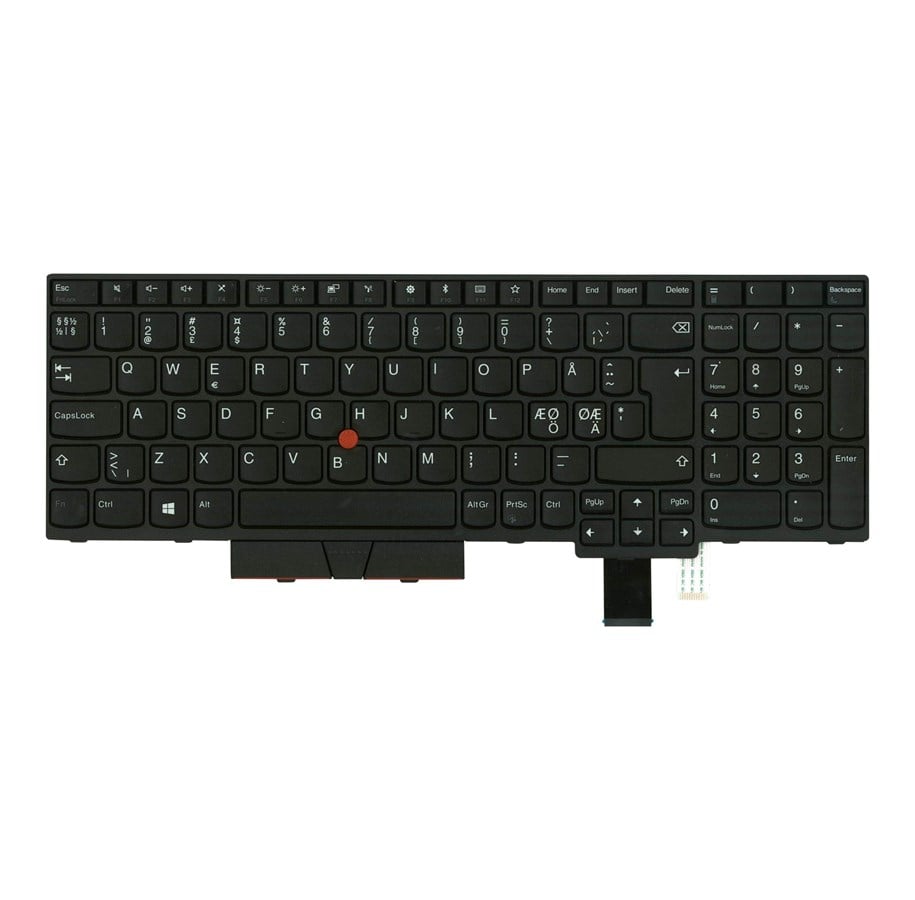 Tastatur - Lenovo Thinkpad Keyboard T580/P52S Nordic - Bærbar tastatur - til udskiftning - Nordisk - Sort - 01HX178