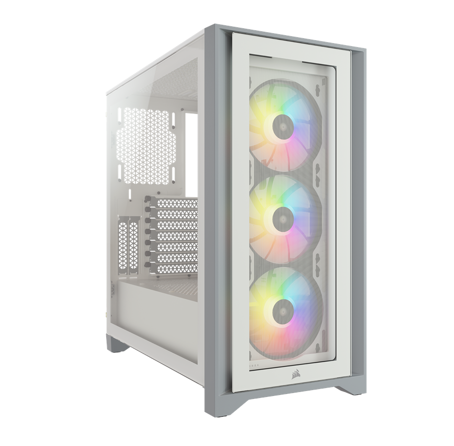 Kabinet - Corsair iCUE 4000X TG - White - Kabinet - Miditower - Hvid - CC-9011205-WW