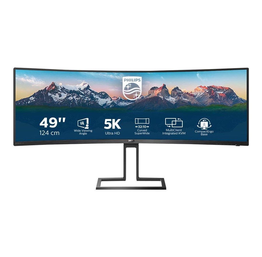 Skærm - 49" Philips P-line 498P9 - 5120x1440 - VA - Speakers - Curved *DEMO* - 498P9/00