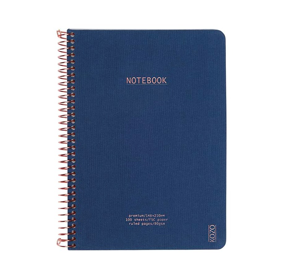 KOZO Premium Notebook A5 navy 100 pcs 80g. | På lager | Billig