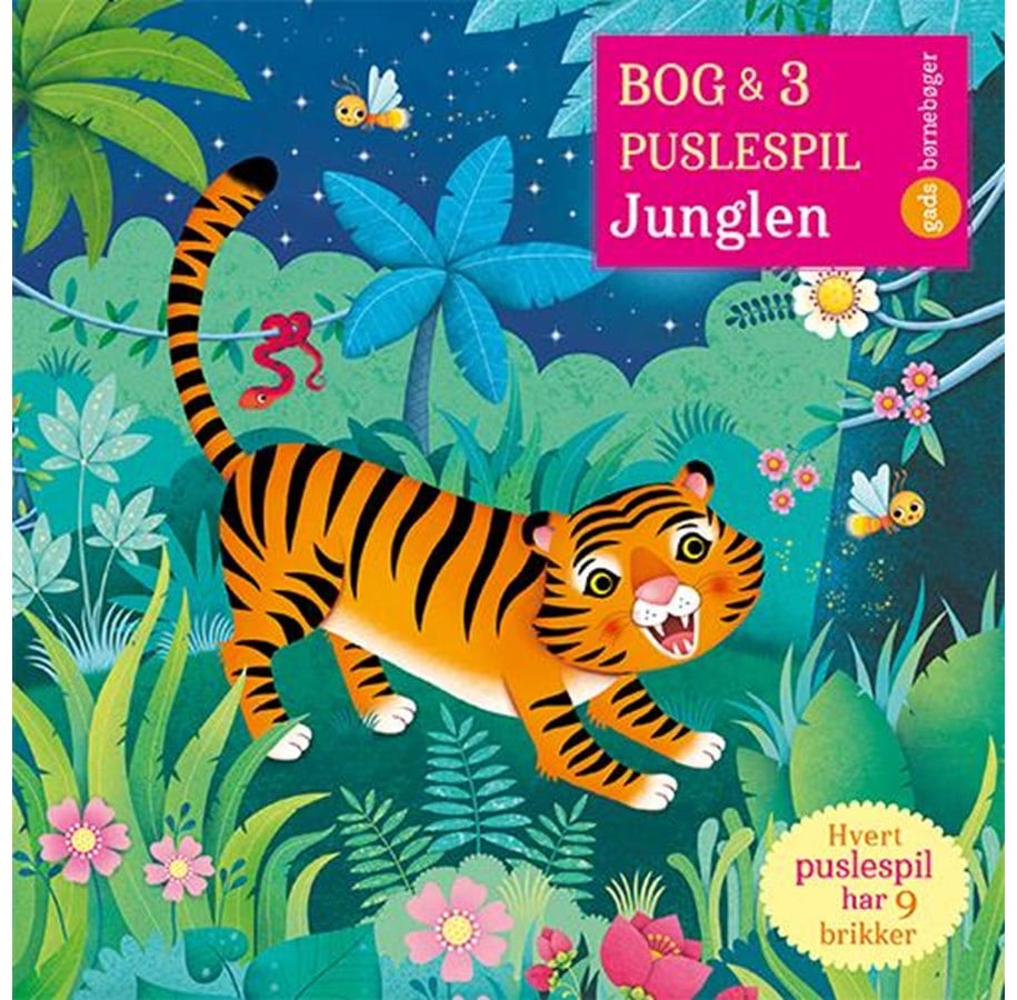 Børnebøger - Bog og 3 puslespil om Junglen - Børnebog - Papbog - 9788762735675