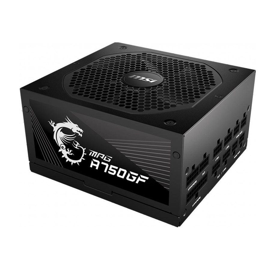 Strømforsyning - MSI MPG A750GF Strømforsyning - 750 Watt - 140 mm - ATX - 80 Plus Gold certified - 306-7ZP0B11-CE0