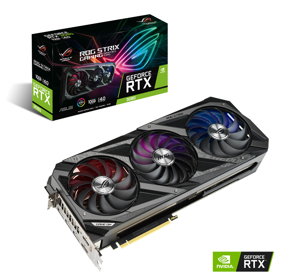 Grafikkort - ASUS GeForce RTX 3080 ROG STRIX - 10GB GDDR6X RAM - Grafikkort - 90YV0FA0-M0NM00