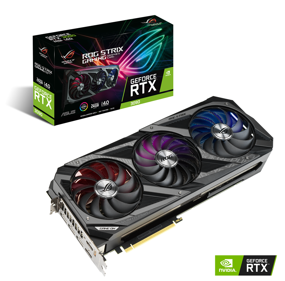 Grafikkort - ASUS GeForce RTX 3090 ROG STRIX - 24GB GDDR6 RAM - Grafikkort - 90YV0F90-M0NM00