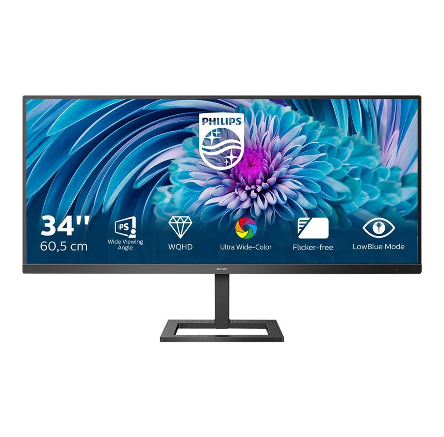 Skærm - 34" Philips E-line 345E2AE - 3440x1440 - 75Hz - IPS - Speakers - 345E2AE/00