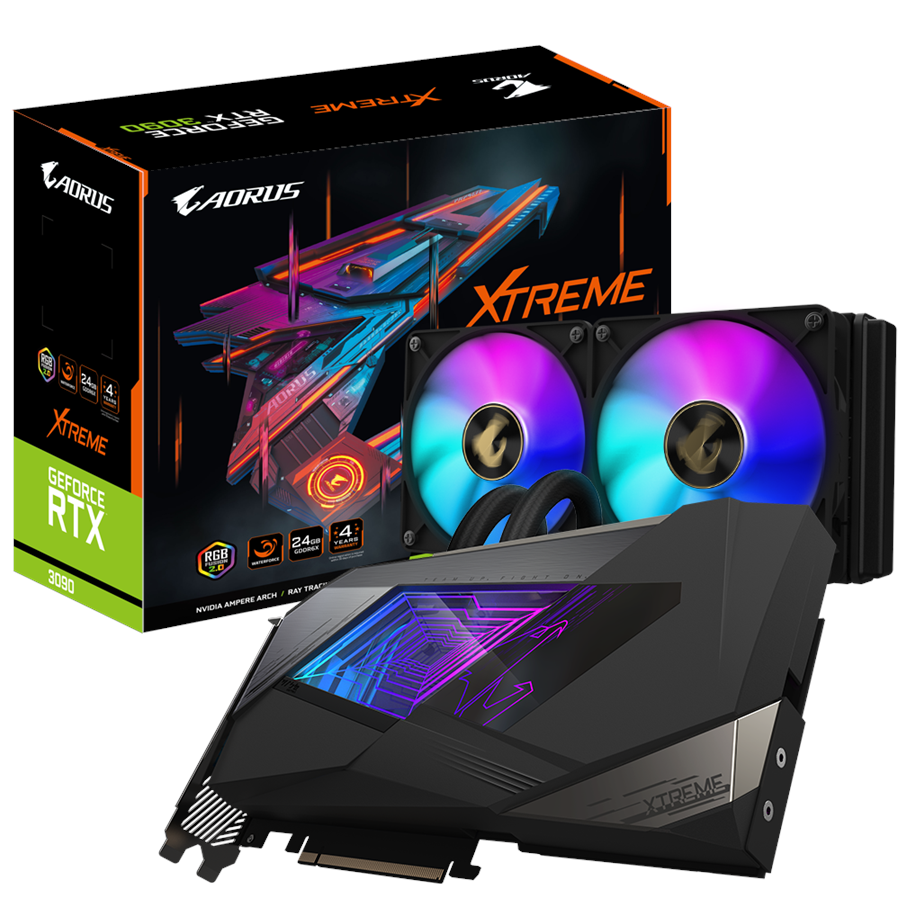Grafikkort - GIGABYTE GeForce RTX 3090 AORUS WaterForce Xtreme - 24GB GDDR6X RAM - Grafikkort - GV-N3090AORUSX W-24GD