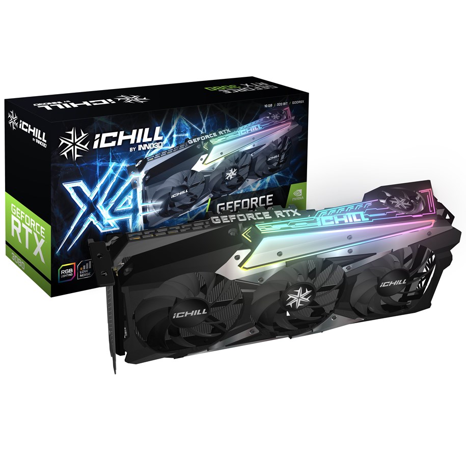 Grafikkort - Inno3D GeForce RTX 3080 iCHILL X4 - 10GB GDDR6X RAM - Grafikkort - C30804-106XX-1810VA36