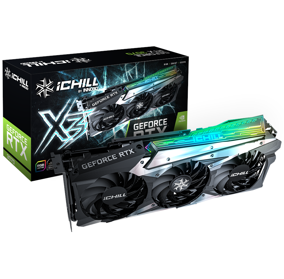 Grafikkort - Inno3D GeForce RTX 3070 iCHILL X3 - 8GB GDDR6 RAM - Grafikkort - C30703-08D6X-1710VA38
