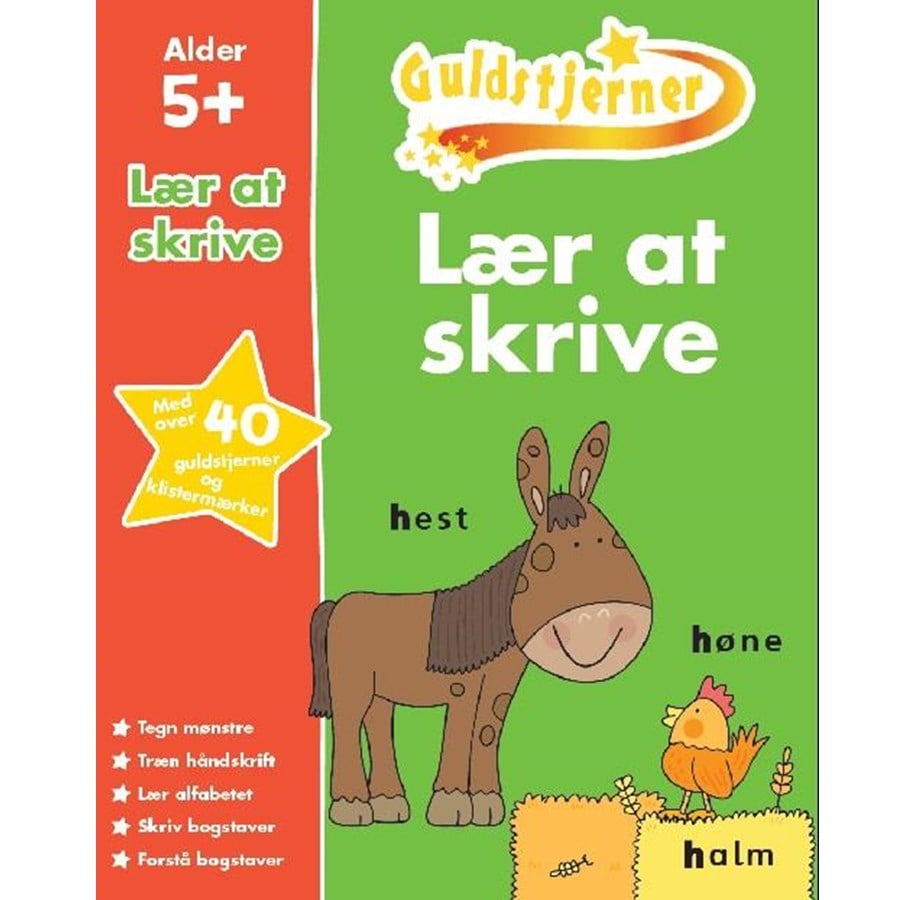 Børnebøger - Guldstjerner - Lær at skrive - Børnebog - Hæfte - 9788771314397