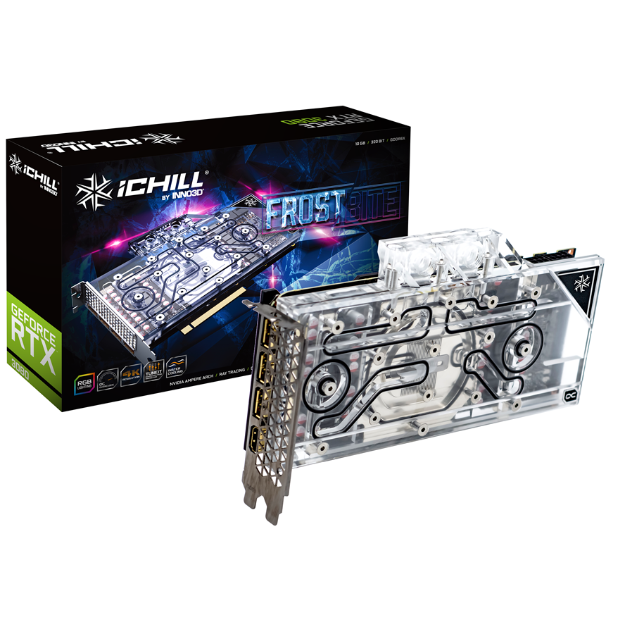Grafikkort - Inno3D GeForce RTX 3080 iCHILL Frostbite - 10GB GDDR6X RAM - Grafikkort - C3080-106XX-1810FB
