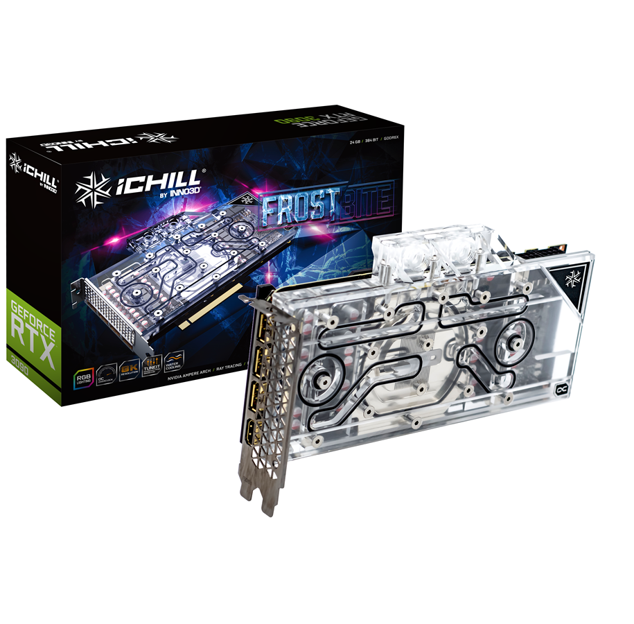 Grafikkort - Inno3D GeForce RTX 3090 iCHILL Frostbite - 24GB GDDR6X RAM - Grafikkort - C3090-246XX-1880FB