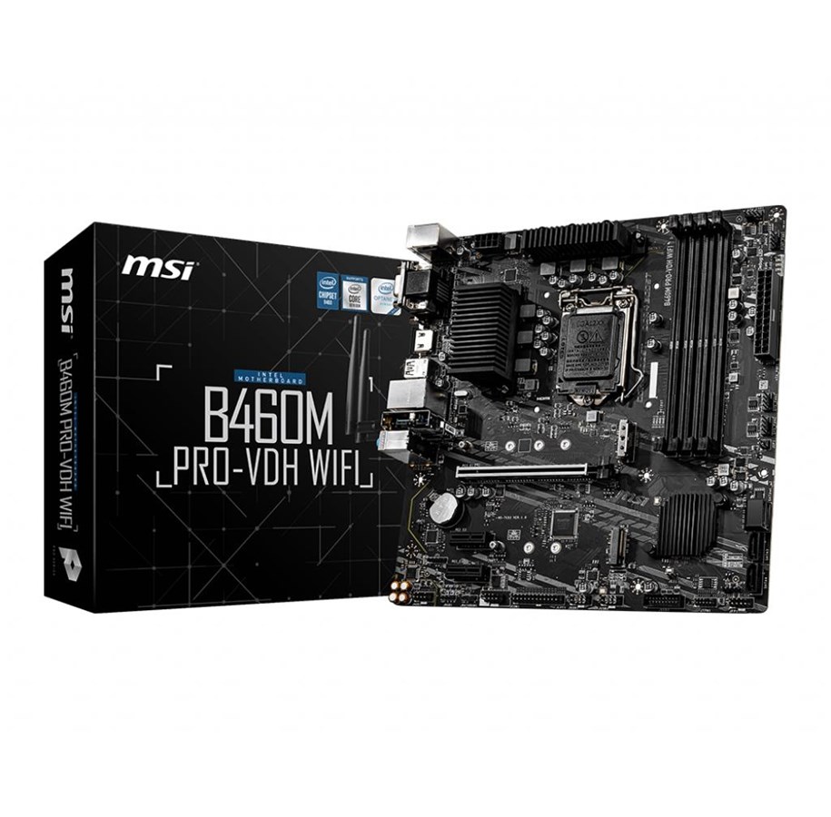 Bundkort - MSI B460M PRO-VDH Bundkort - Intel B460 - Intel LGA1200 socket - DDR4 RAM - Micro-ATX - B460M PRO-VDH