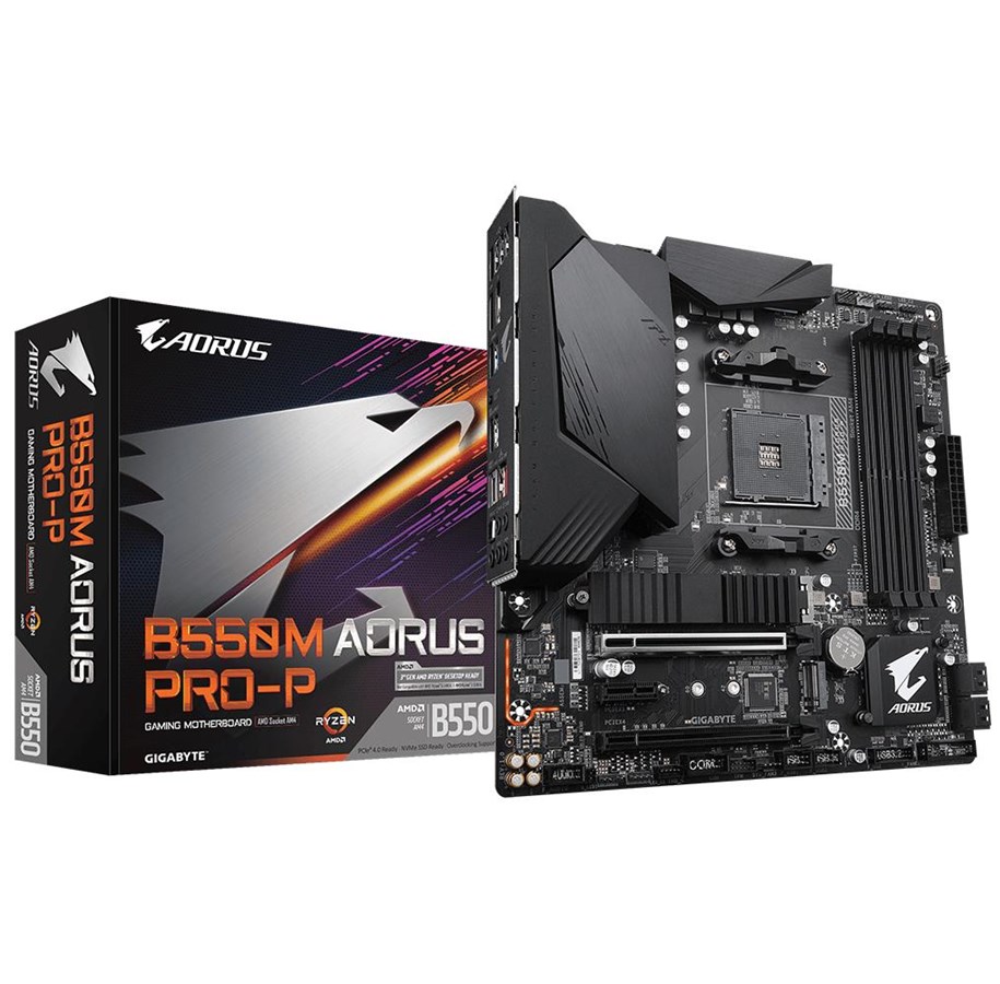 Bundkort - GIGABYTE B550M AORUS PRO-P Bundkort - AMD B550 - AMD AM4 socket - DDR4 RAM - Micro-ATX - B550M AORUS PRO-P