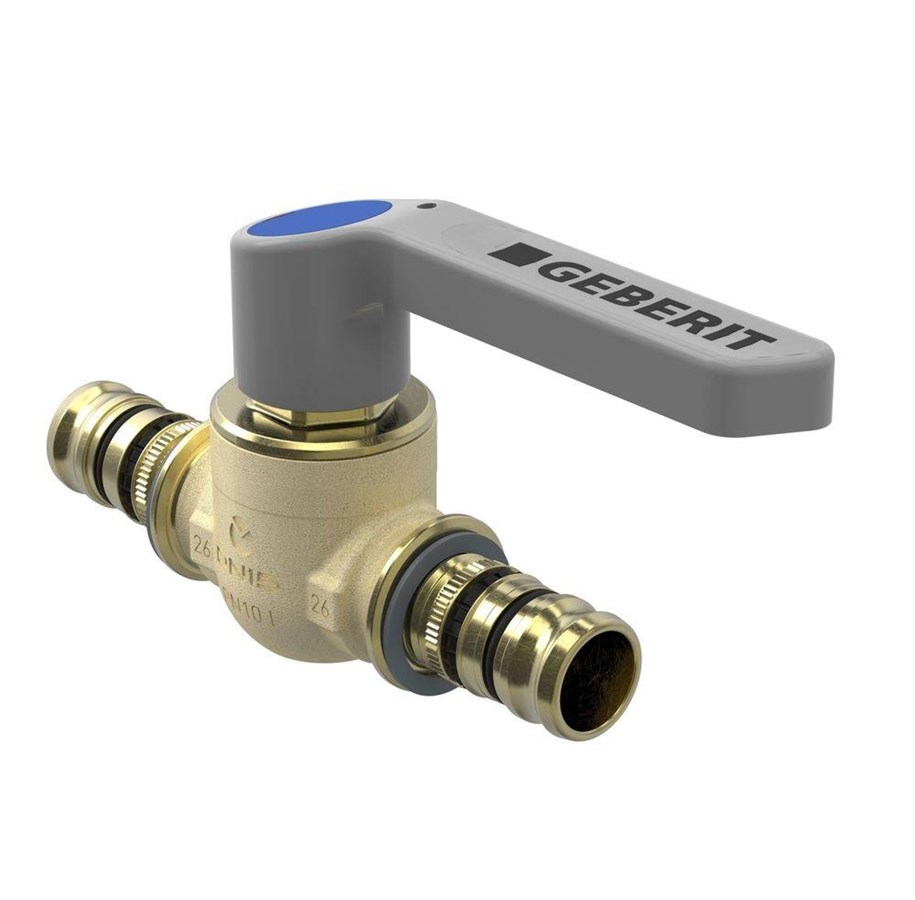 Alu-pex systemer - Geberit mepla kugleventil med betjeningshåndtag d=32 mm 604.020.00.2 - 614.061.00.2