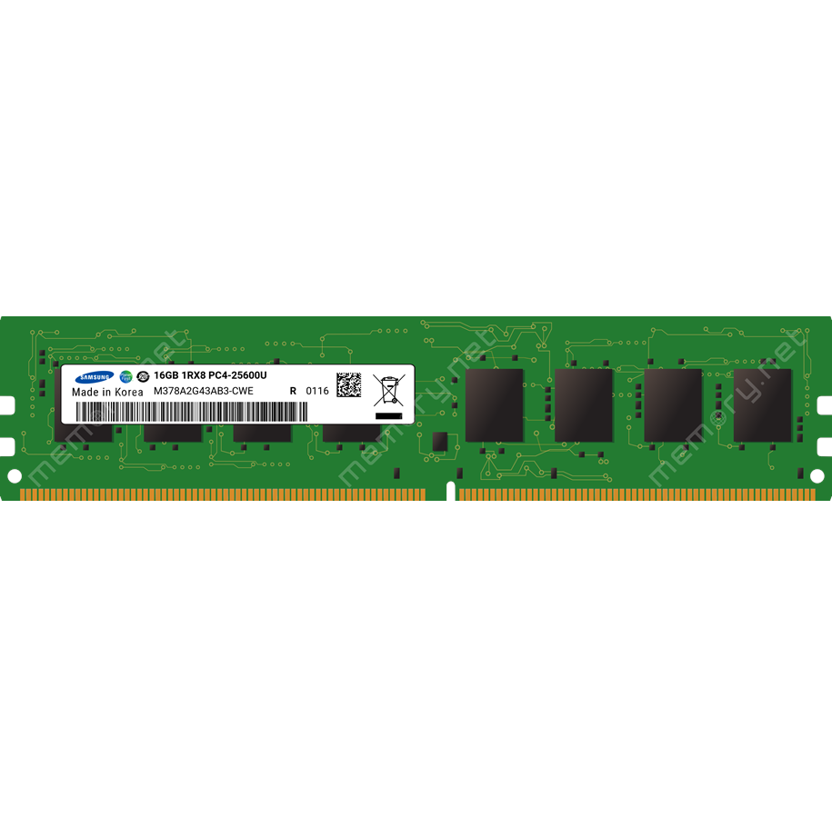 RAM - Samsung - DDR4 - 16 GB - DIMM 288-pin - unbuffered - M378A2G43AB3-CWE