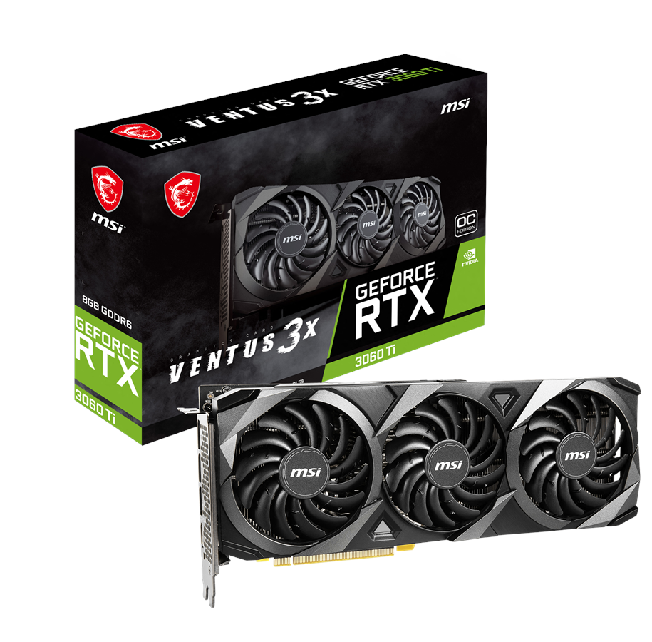 Grafikkort - MSI GeForce RTX 3060 Ti VENTUS 3X OC - 8GB GDDR6 RAM - Grafikkort - RTX 3060 Ti VENTUS 3X OC