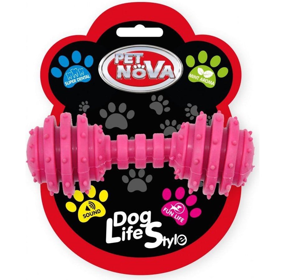 Hunde - PET NOVA TPR Dumbbell Pink 12cm - VAT009594