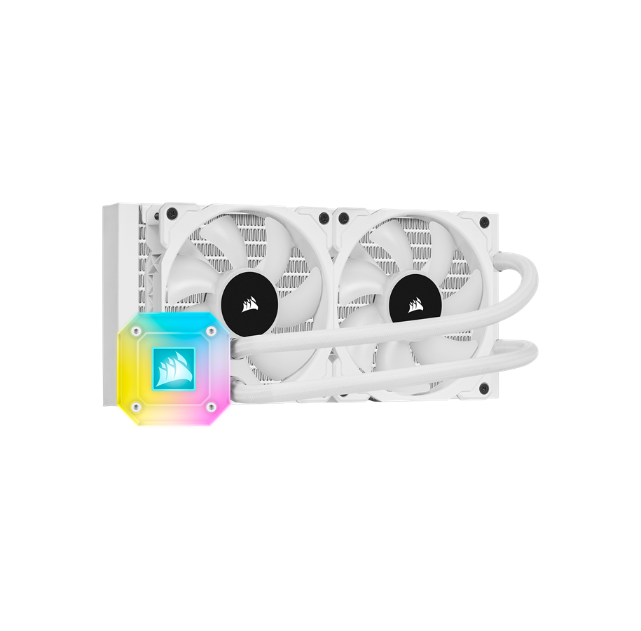 CPU Køler - Corsair iCUE H100i ELITE CAPELLIX WHITE - CPU Vandkøling - Max 36 dBA - CW-9060050-WW