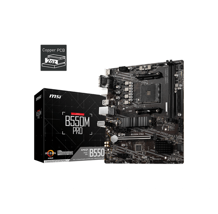 Bundkort - MSI B550M PRO Bundkort - AMD B550 - AMD AM4 - DDR4 RAM - Micro-ATX *DEMO* - B550M PRO
