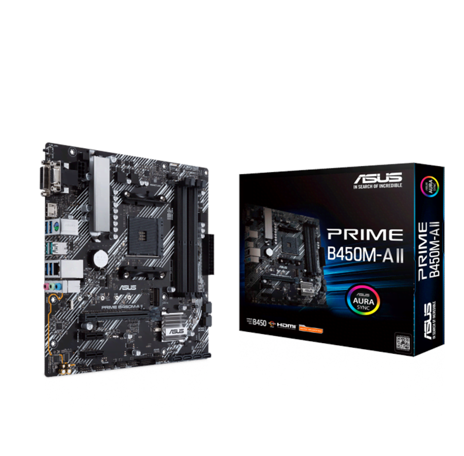 Bundkort - ASUS PRIME B450M-A II Bundkort - AMD B450 - AMD AM4 - DDR4 RAM - Micro-ATX - 90MB15Z0-M0EAY0