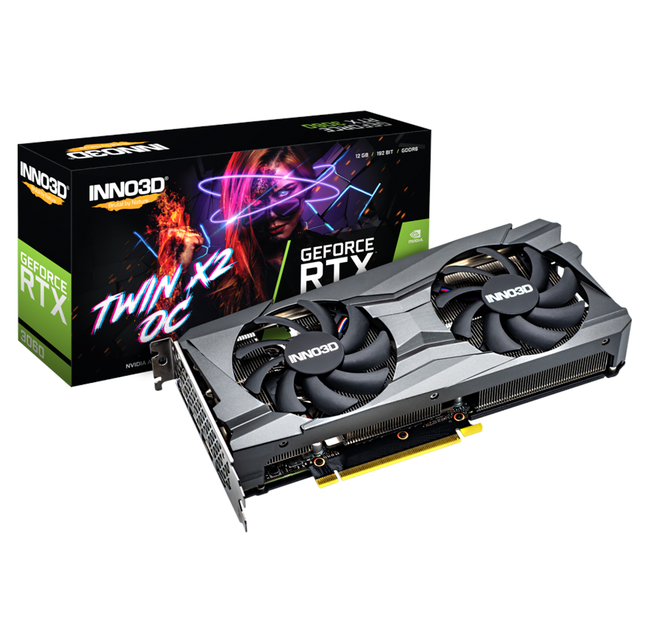 Grafikkort - Inno3D GeForce RTX 3060 Twin X2 OC - 12GB GDDR6 RAM - Grafikkort - N30602-12D6X-11902120
