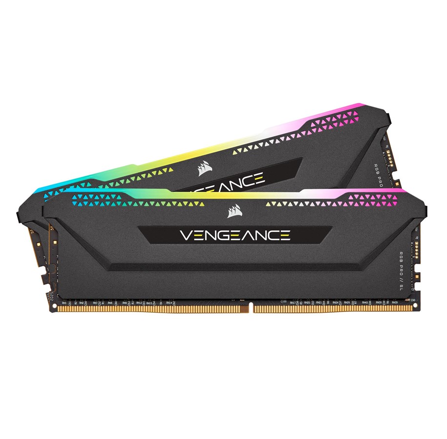 RAM - Corsair Vengeance RGB PRO SL DDR4-3600 - 16GB - CL18 - Dual Channel (2 pcs) - Intel XMP - Sort med RGB - CMH16GX4M2D3600C18