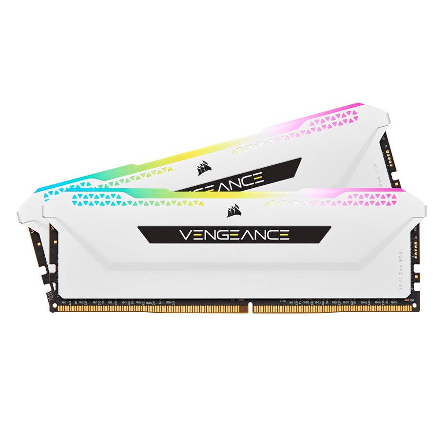 RAM - Corsair Vengeance RGB PRO SL DDR4-3600 - 32GB - CL18 - Dual Channel (2 pcs) - Intel XMP - Hvid med RGB - CMH32GX4M2D3600C18W