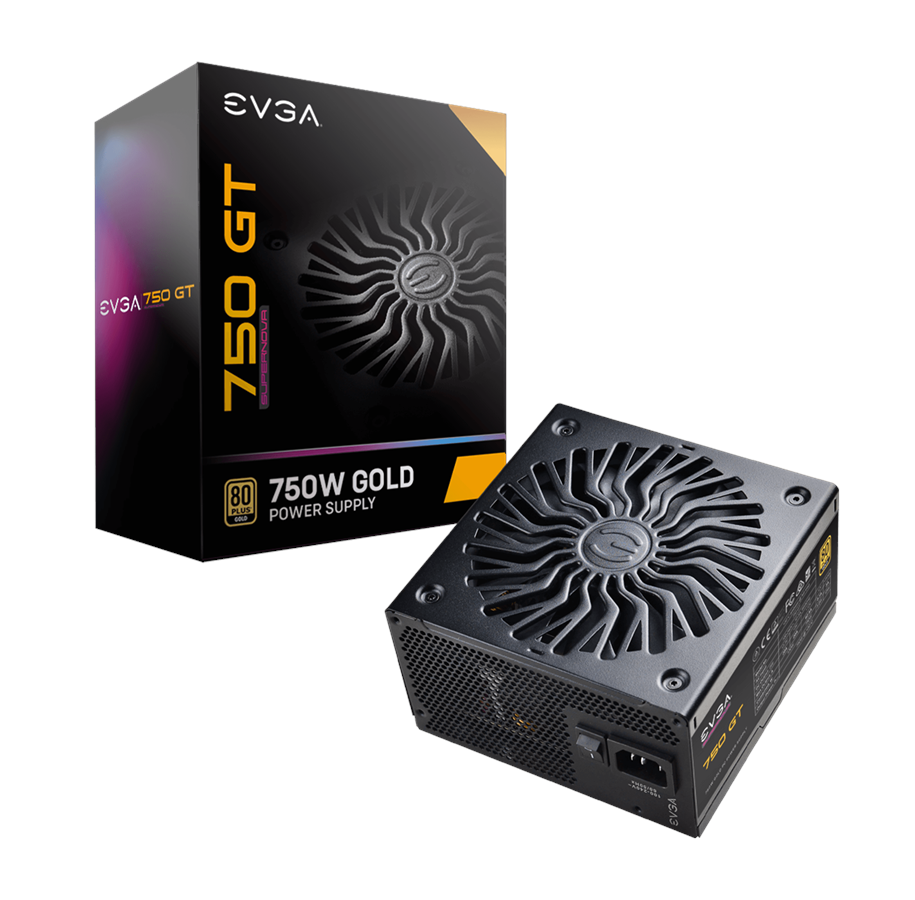 Strømforsyning - EVGA SuperNOVA 750 GT Strømforsyning - 750 Watt - 135 mm - ATX - 80 Plus Gold certified - 220-GT-0750-Y2