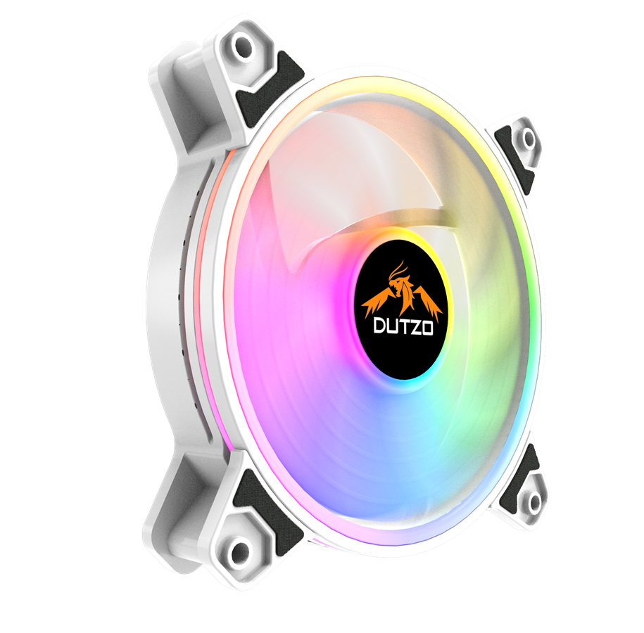 Kabinet Køler - DUTZO KURA 120 White ARGB - Kabinet køler - 120mm - Hvid med RGB - 24 dBA - KURA120-5VRGB-W