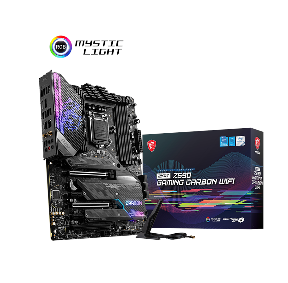 Bundkort - MSI MPG Z590 GAMING CARBON WIFI Bundkort - Intel Z590 - Intel LGA1200 - DDR4 RAM - ATX - MPG Z590 GAMING CARBON WIFI