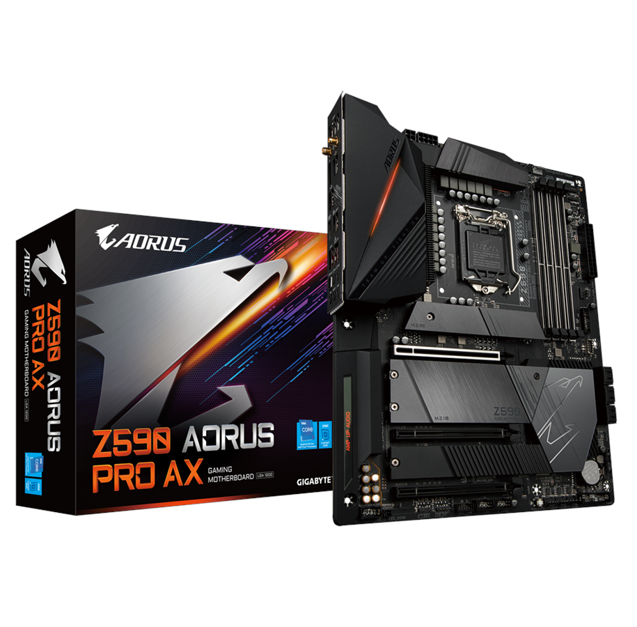 Bundkort - GIGABYTE Z590 AORUS PRO AX Bundkort - Intel Z590 - Intel LGA1200 socket - DDR4 RAM - ATX - Z590 AORUS PRO AX