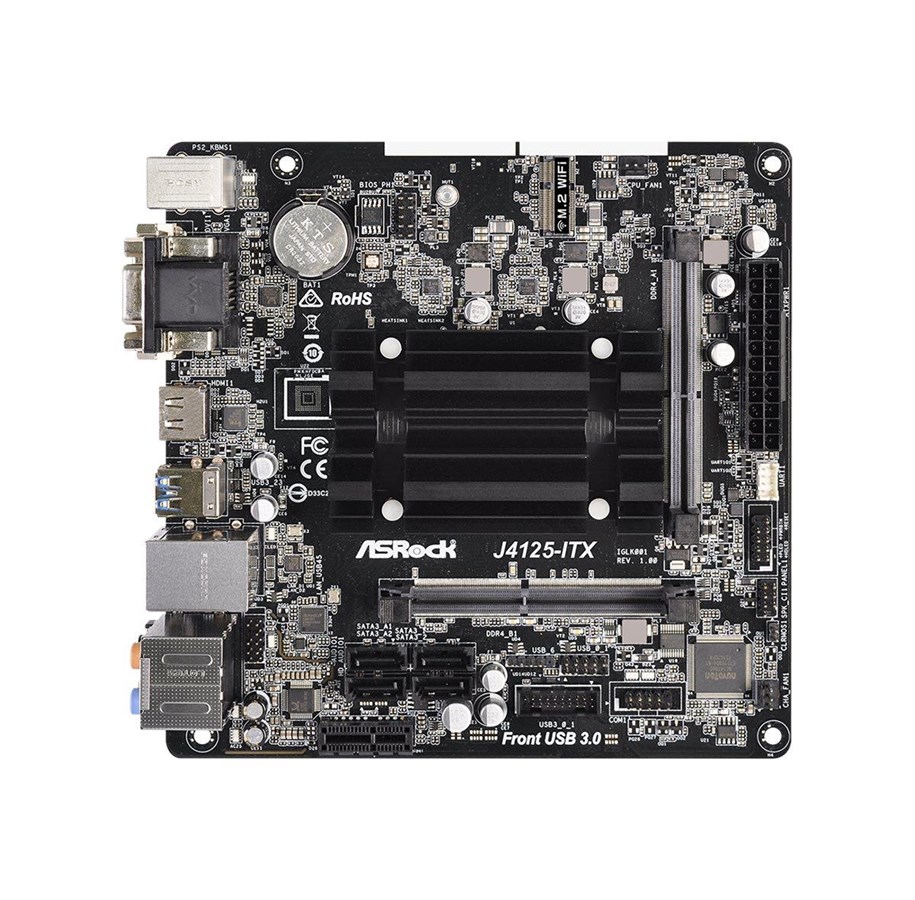 Bundkort - ASRock J4125-ITX - motherboard - mini ITX - Intel Celeron J4125 Bundkort - socket - DDR4 RAM - Mini-ITX - 90-MXBCE0-A0UAYZ