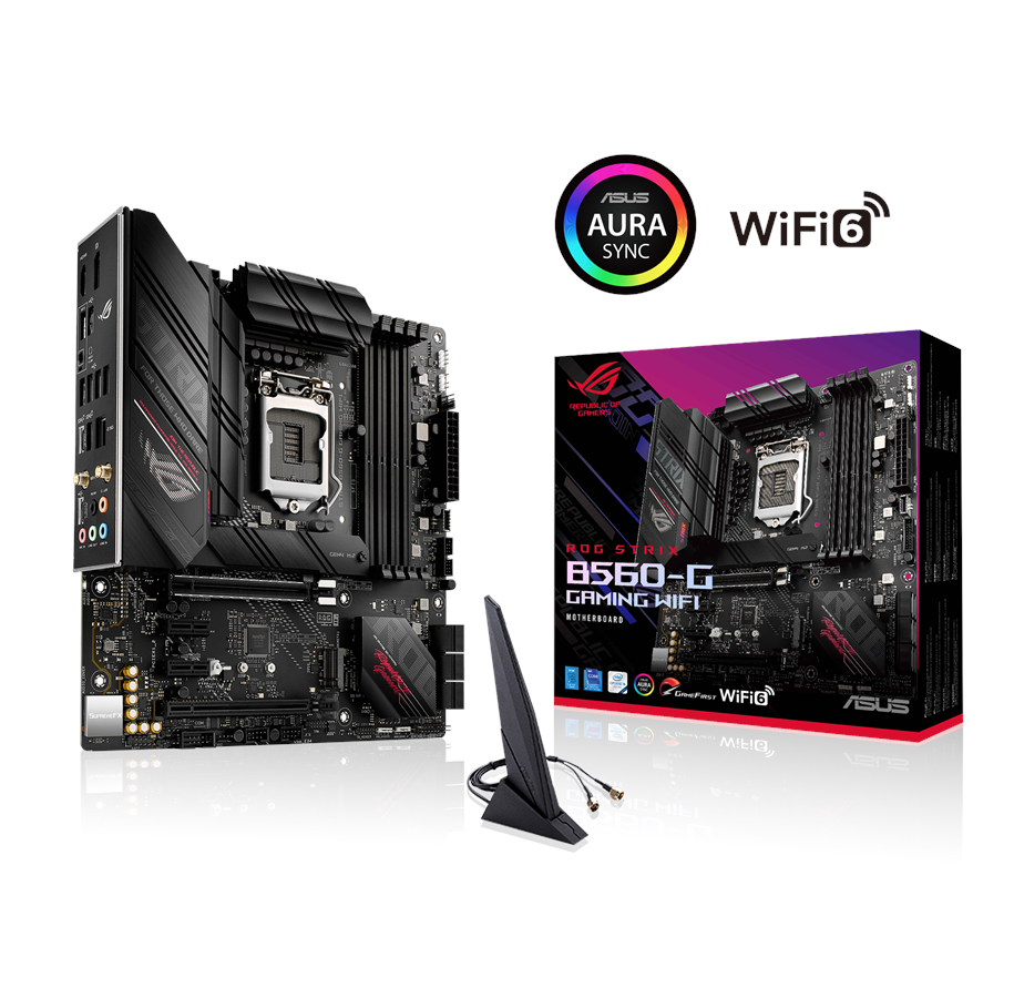 Bundkort - ASUS ROG STRIX B560-G GAMING WIFI Bundkort - Intel B560 - Intel LGA1200 - DDR4 RAM - Micro-ATX - ROG STRIX B560-G GAMING WIFI