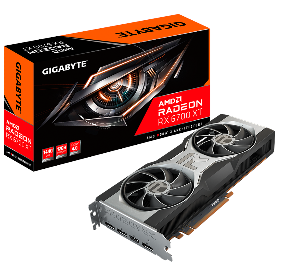 Grafikkort - GIGABYTE Radeon RX 6700 XT AMD Reference - 12GB GDDR6 RAM - Grafikkort - GV-R67XT-12GD-B