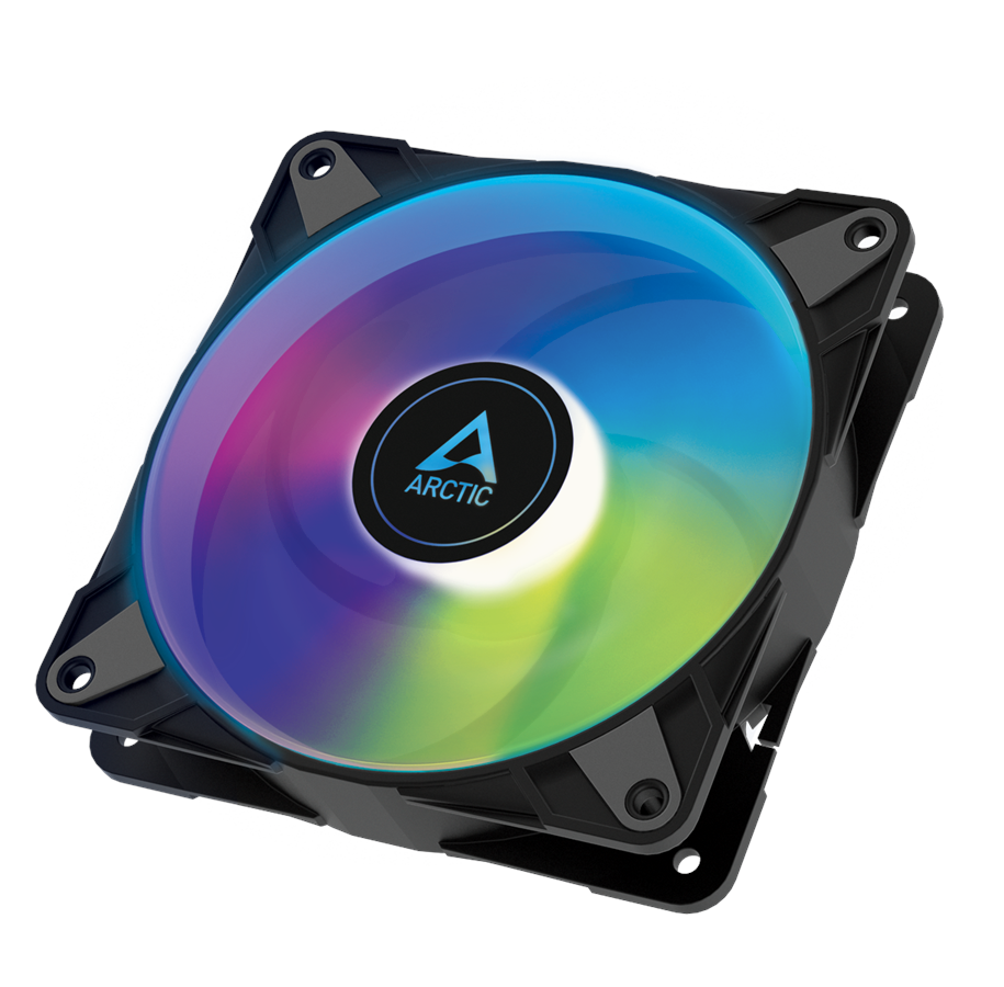 Kabinet Køler - Arctic P12 PWM PST A-RGB - Kabinet køler - 120mm - Sort med RGB LED lys - 24 dBA - ACFAN00231A