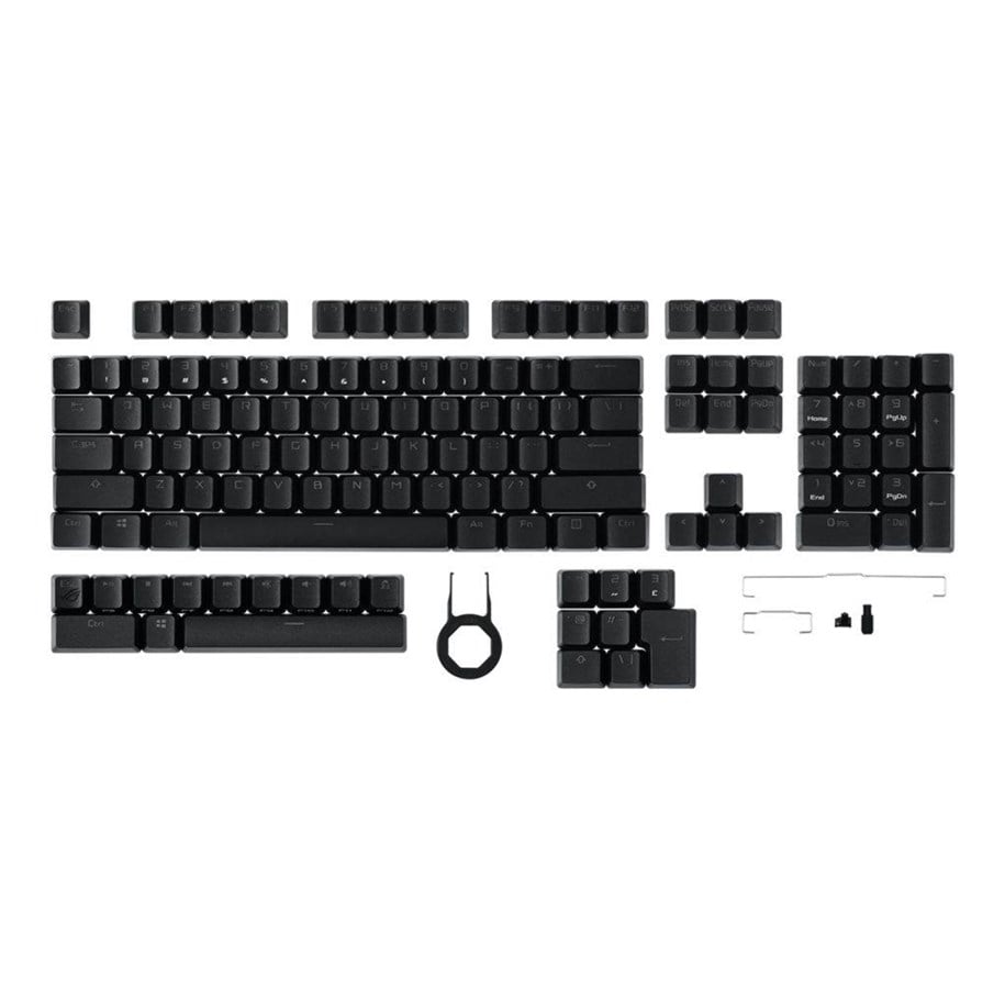 Tastatur - ASUS ROG PBT Keycap Set - Keycaps - Amerikansk engelsk - Sort - 90MP0280-BAUA00