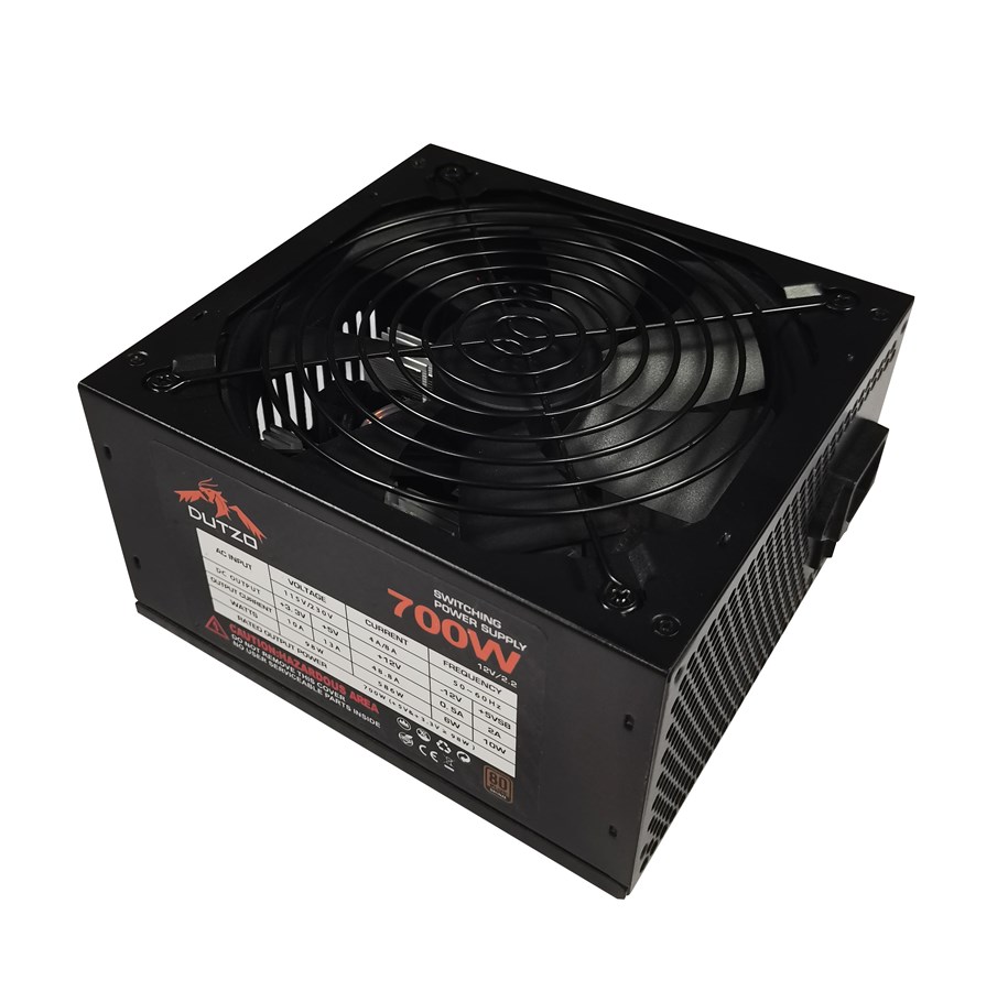 Strømforsyning - DUTZO PS700B V2 Strømforsyning - 700 Watt - 120 mm - ATX - 80 Plus Bronze certified - PS700B-B-V2