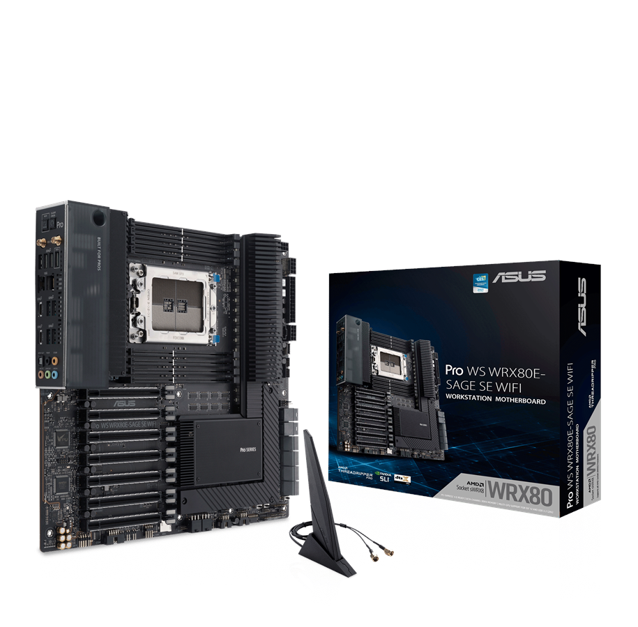 Bundkort - ASUS Pro WS WRX80E-SAGE SE WIFI Bundkort - AMD WRX80 - AMD sWRX8 - DDR4 RAM - Extended ATX - 90MB1590-M0EAY0