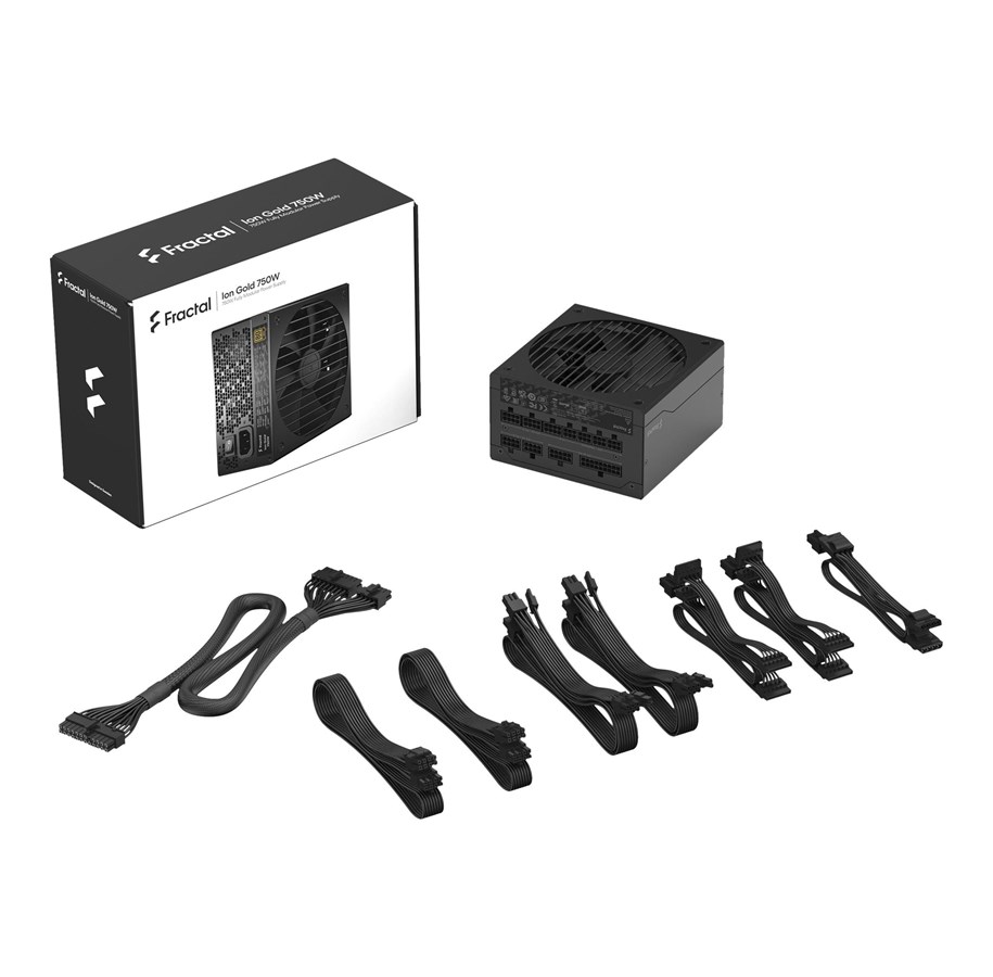 Strømforsyning - Fractal Design ION Gold Strømforsyning - 750 Watt - 140 mm - ATX 2.52 - 80 Plus Gold certified - FD-P-IA2G-750-EU