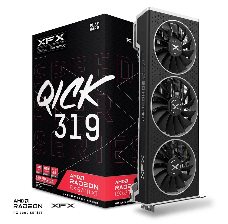 Grafikkort - XFX Radeon RX 6700 XT Qick 319 Core - 12GB GDDR6 RAM - Grafikkort - RX-67XTYPBDP