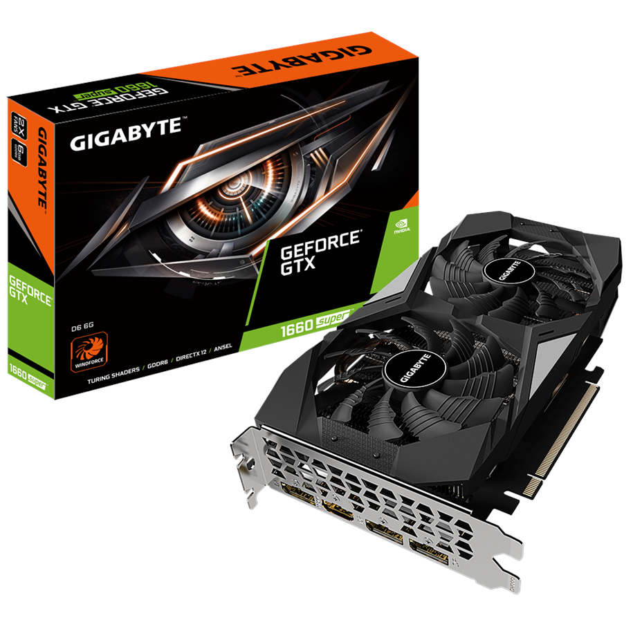 Grafikkort - GIGABYTE GeForce GTX 1660 SUPER - 6GB GDDR6 RAM - Grafikkort - GV-N166SD6-6GD