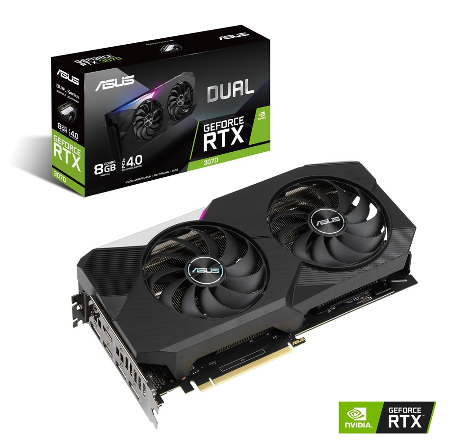 Grafikkort - ASUS GeForce RTX 3070 DUAL OC V2 LHR - 8GB GDDR6 RAM - Grafikkort - 90YV0FQC-M0NA00