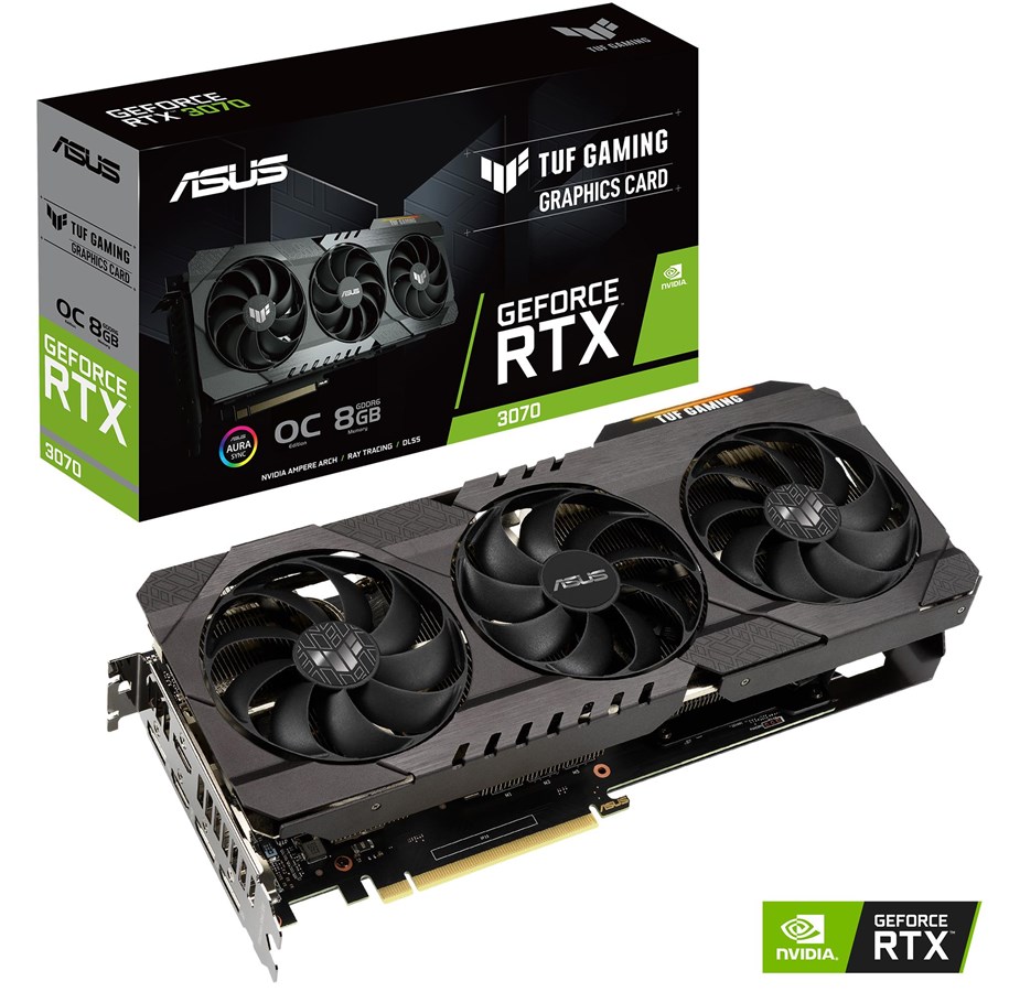 Grafikkort - ASUS GeForce RTX 3070 TUF OC V2 LHR - 8GB GDDR6 RAM - Grafikkort - 90YV0FQI-M0NA00