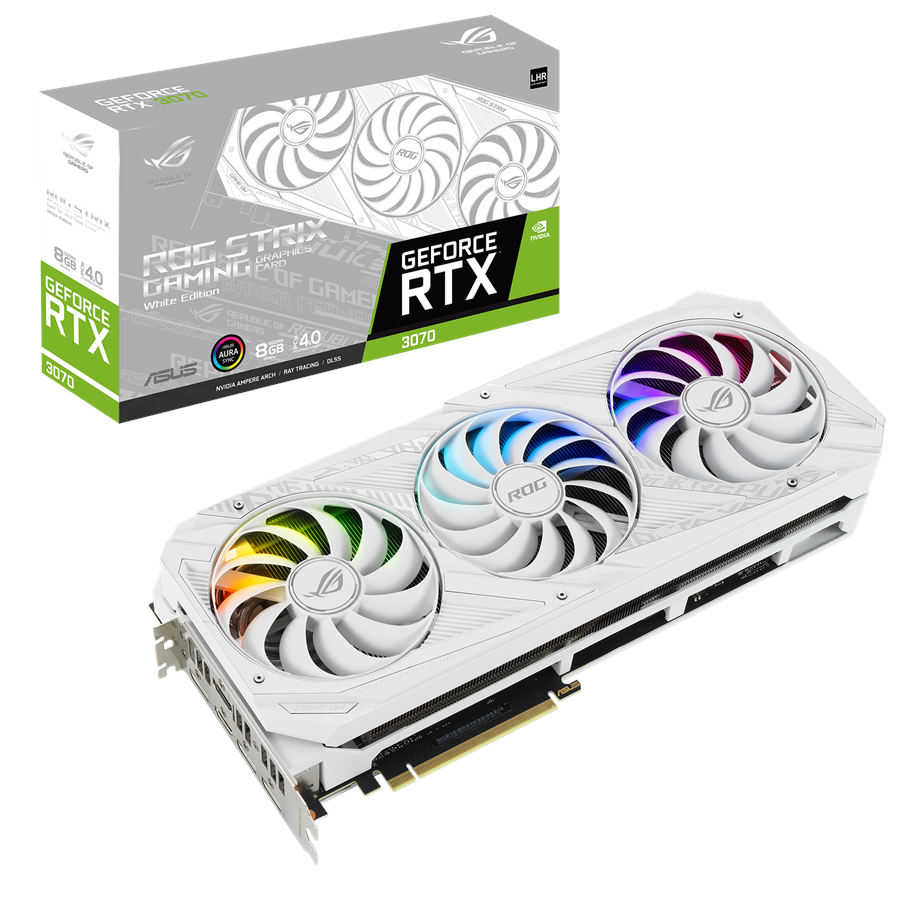 Grafikkort - ASUS GeForce RTX 3070 ROG STRIX White V2 LHR - 8GB GDDR6 RAM - Grafikkort - 90YV0FRA-M0NA00