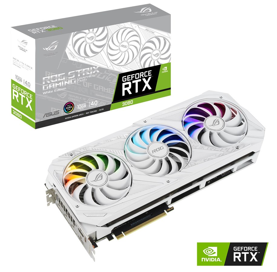 Grafikkort - ASUS GeForce RTX 3080 ROG STRIX OC White V2 LHR - 10GB GDDR6X RAM - Grafikkort - 90YV0FAA-M0NM00