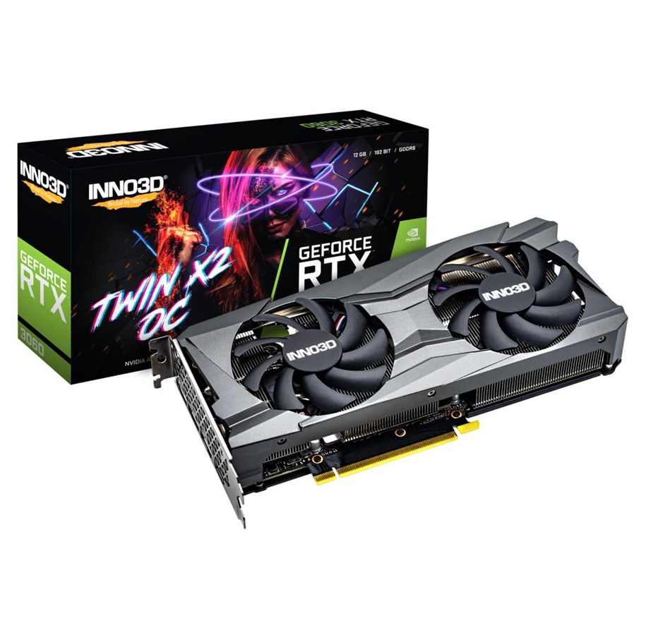 Grafikkort - Inno3D GeForce RTX 3060 Twin X2 OC LHR - 12GB GDDR6 RAM - Grafikkort - N30602-12D6X-11902120H