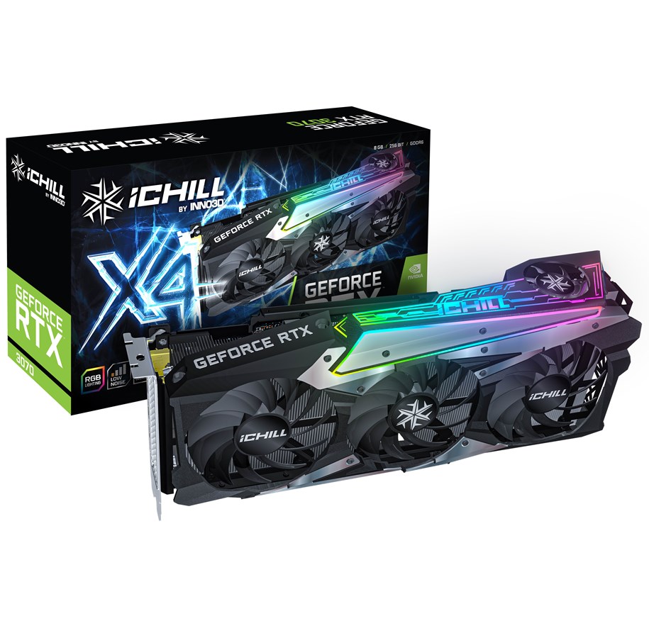 Grafikkort - Inno3D GeForce RTX 3070 iCHILL X4 LHR - 8GB GDDR6 RAM - Grafikkort - C30704-08D6X-1710VA35H
